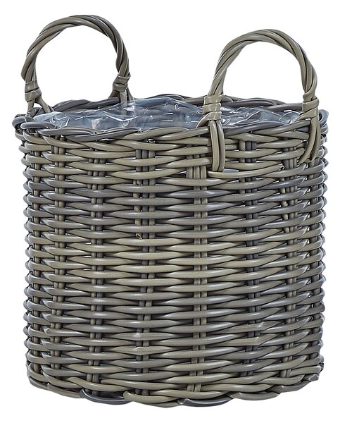 3 darabos fonott virágtartó szett NIKITI PE Rattan 29/35/40 cm Tópszín