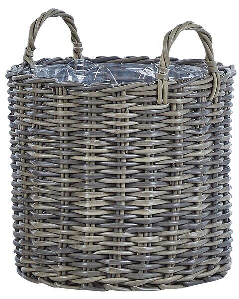 3 darabos fonott virágtartó szett NIKITI PE Rattan 29/35/40 cm Tópszín