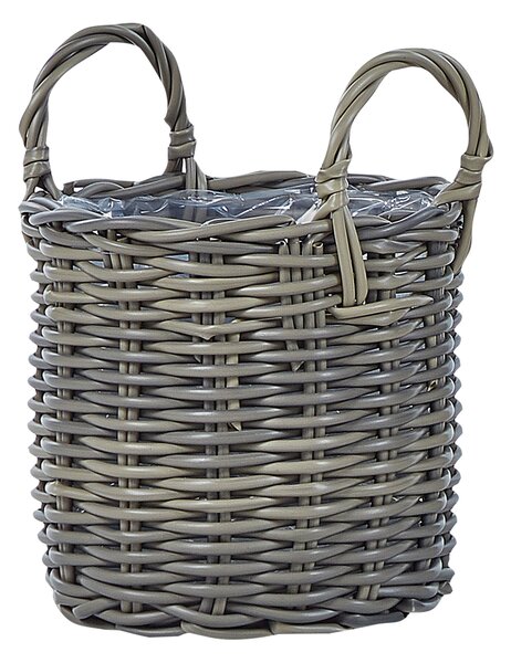 3 darabos fonott virágtartó szett NIKITI PE Rattan 29/35/40 cm Tópszín