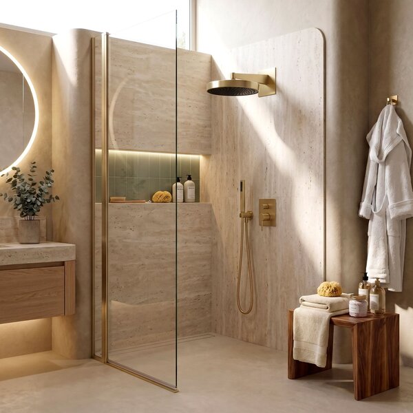 Kerek esőztető zuhanyfej REA Set JS-036BG Gold Brush