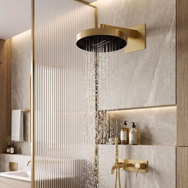 Kerek esőztető zuhanyfej REA Set JS-036BG Gold Brush