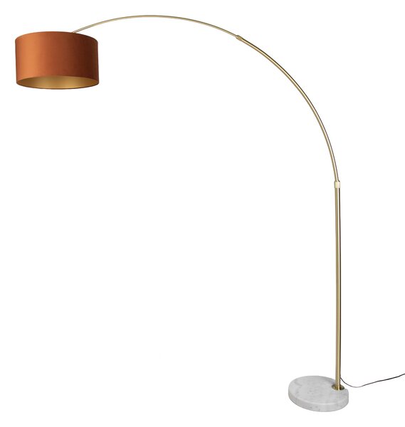 Acél állólámpa narancssárga búrával és arany belsővel 50 cm - XXL