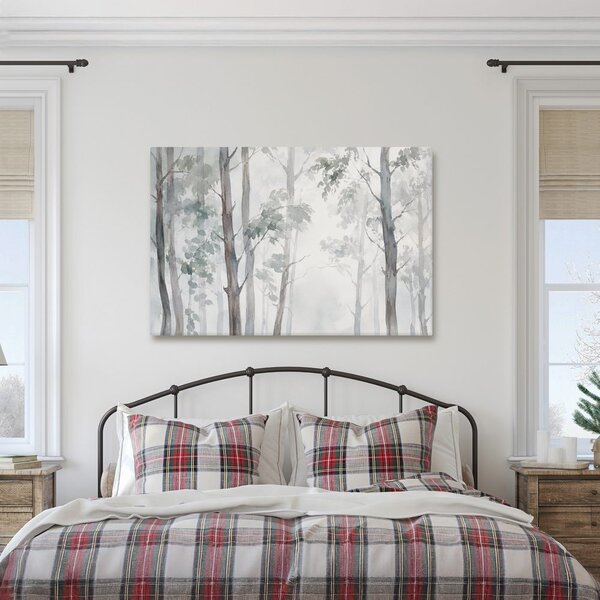 Kép ködös erdő akvarellben