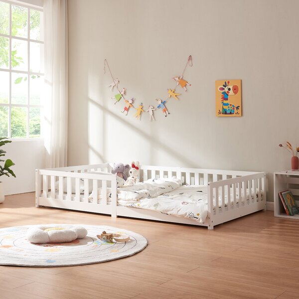 Montessori gyerekágy Tanna leesésgátlóval 120x200 cm fehér [en.casa]