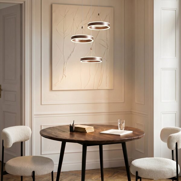 Függőlámpa Lucande, Kolo, dimmable, Barna / Rozsdabarna, Nappali, Fém, Modern