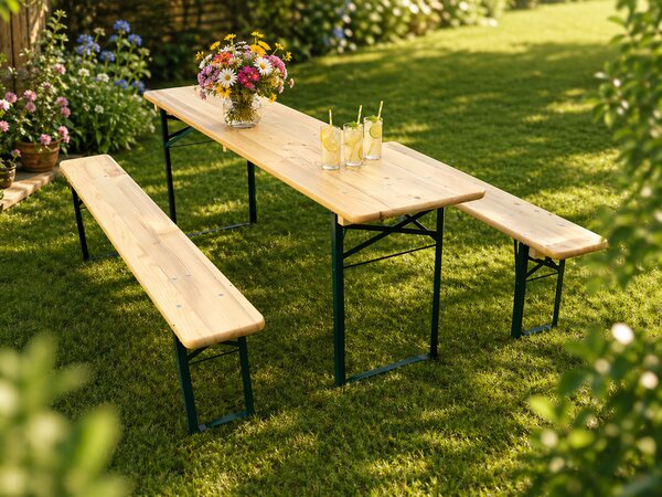 BAVORD Sörpad garnitúra PREMIUM 220x50cm – tömörfenyő - asztal + pad