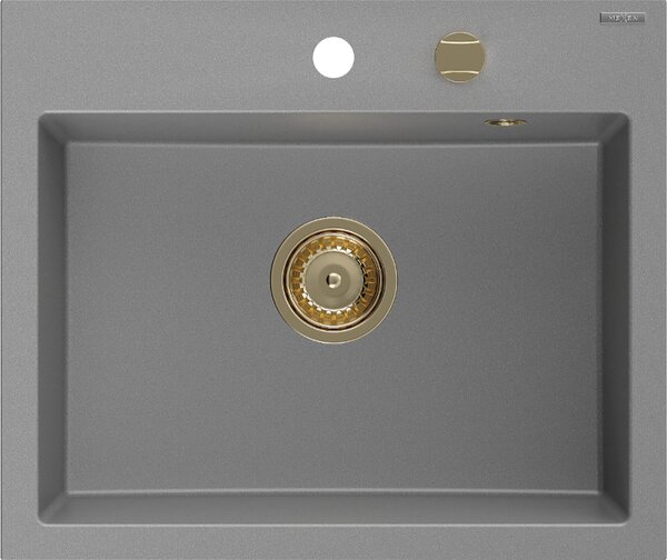 Mexen Oscar, 1 kamrás gránit mosogató 580x490x205 mm, szürke, 6519581000-71-G