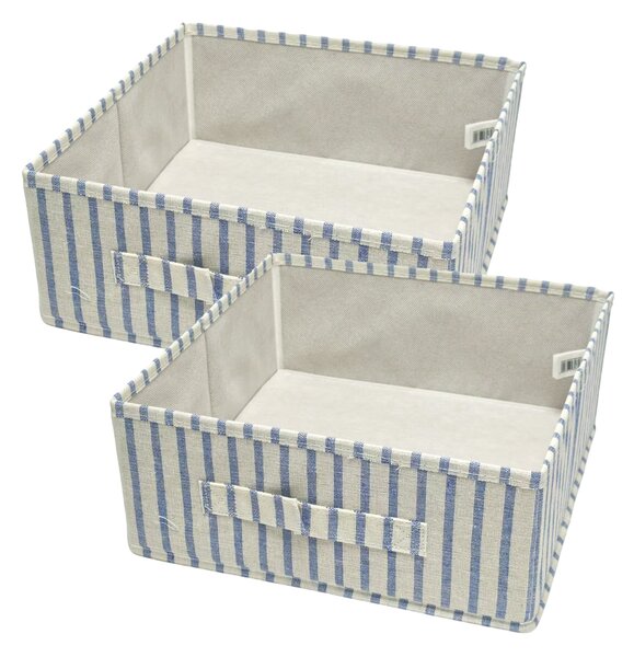 Sinsay - Összecsukható csíkos tárolódobozok 2 pack - tengerészkék