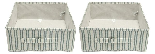 Sinsay - Összecsukható csíkos tárolódobozok 2 pack - zöld