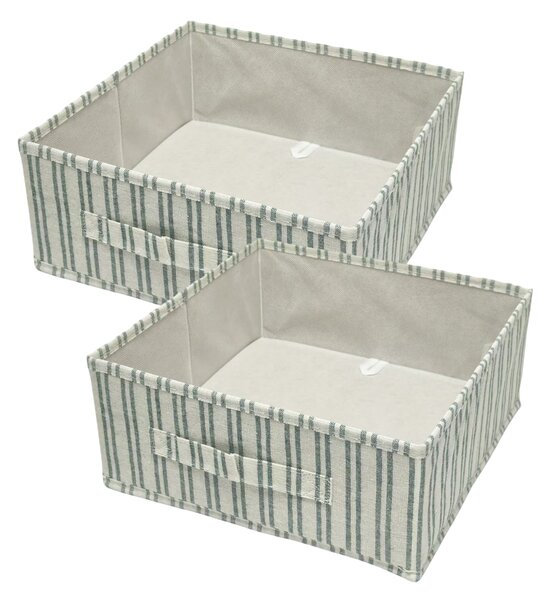Sinsay - Összecsukható csíkos tárolódobozok 2 pack - zöld