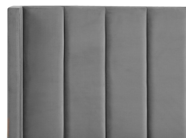 Ágy Bársony VILLETTE 160 x 200 cm Szürke