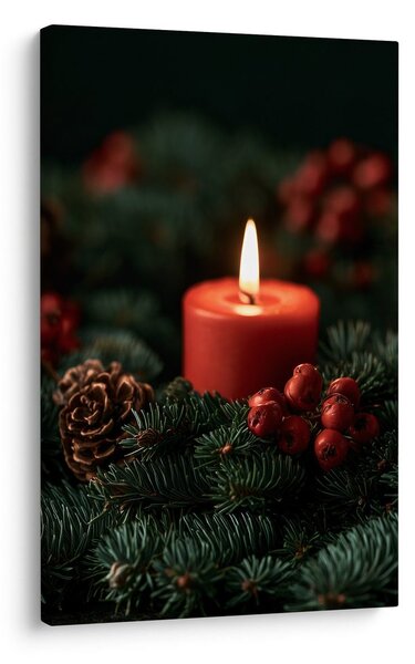 Kép adventi fény tobozok között