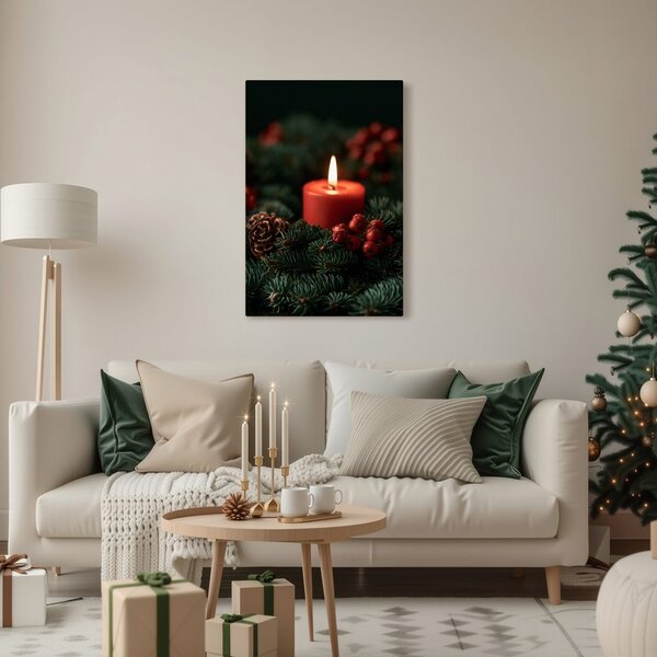 Kép adventi fény tobozok között