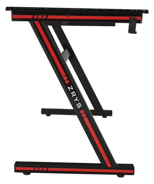 KONDELA Gamer asztal/számítógépasztal, fekete/piros, MACKENZIE 140cm