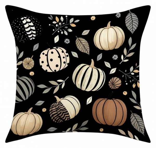 Párnahuzat PUMPKIN NOIR 45x45 cm, fekete