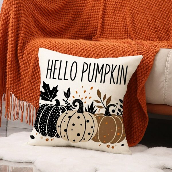 Párnahuzat HELLO PUMPKIN 45x45 cm, bézs