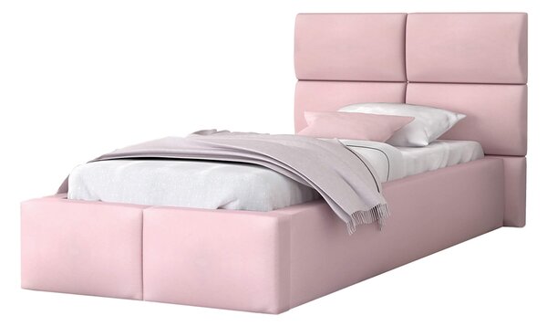 DONY kárpitozott ágy ágyneműtartóval 90x200 - rózsaszín