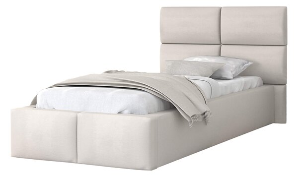 DONY kárpitozott ágy ágyneműtartóval 90x200 - krémszín