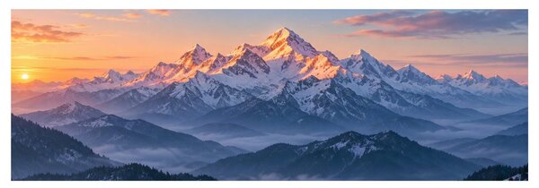 Kép alpesi panoráma napkeltekor