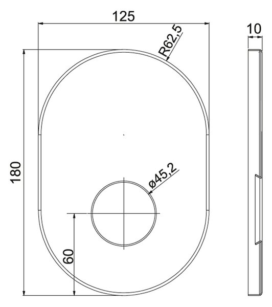 Mereo, Mereo falsík alatti zuhanycsaptelep váltó nélkül, Viana, Mbox, ovális fedél, króm, MER-CBE60105B