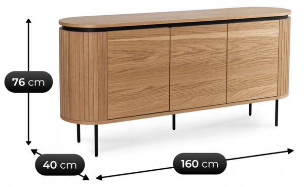 BECK komód 160 cm, tölgy