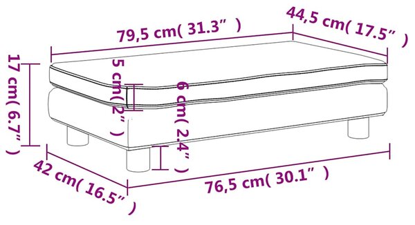 Barna gyerek bársonykanapé lábzsámollyal 100x50x30 cm