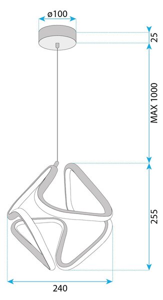 Toolight Toollight, LED mennyezeti lámpa 25x29cm, 4000K, G067-CP, fényes arany, OSW-08666