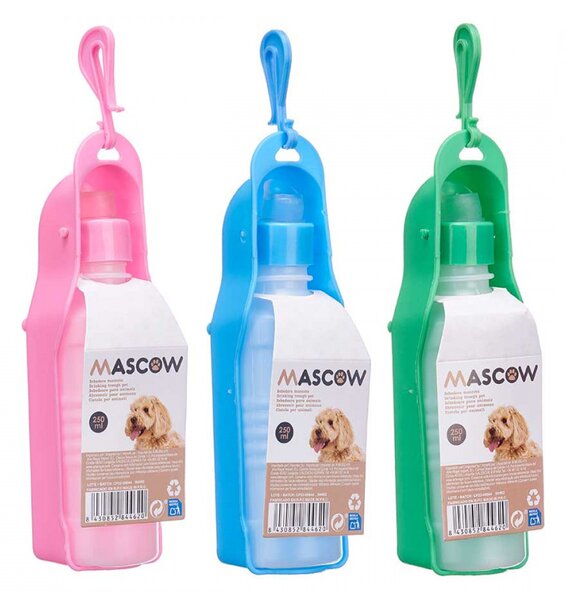 ANIMAL utazós palack kutyáknak 250 ml, rózsaszín