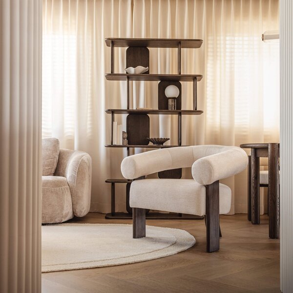 Krém design fotel KOKEI ALIA, dió dekoráció Alia 03