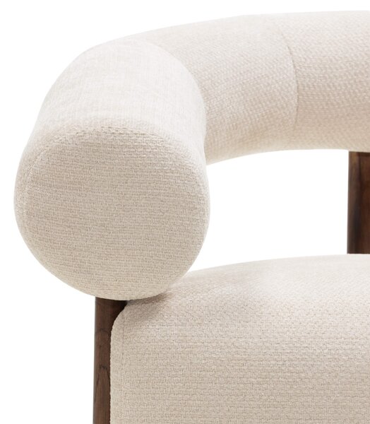 Krém design fotel KOKEI ALIA, dió dekoráció Alia 03