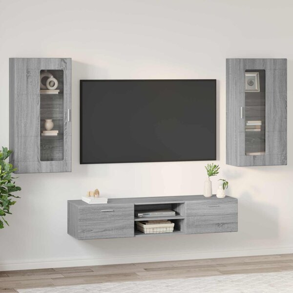 TV szekrény garnitúra FLORIN 3 pcs Szürke Sonoma Faanyag