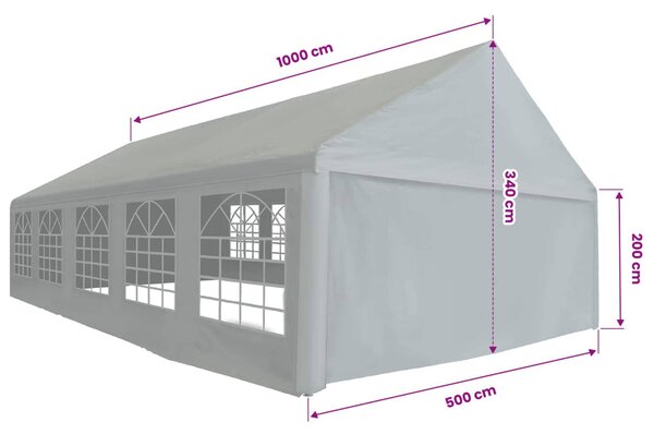 Sátor textil váz nélkül Szürke 10 x 5 m PE
