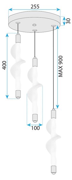 LED lámpa G009-3CPR WHITE/GOLD