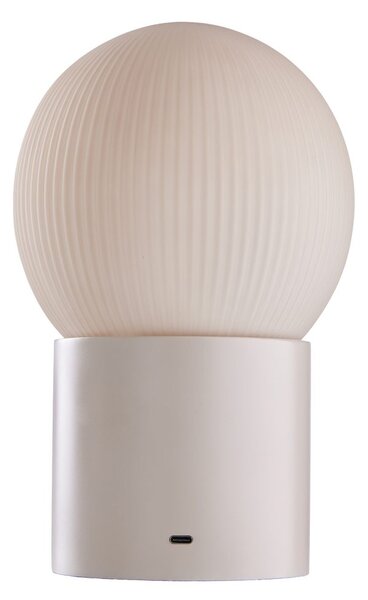 LUCINE LED akkumulátoros asztali lámpa 23 cm, bézs