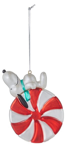 PEANUTS üveg karácsonyfadísz , Snoopy cukorka