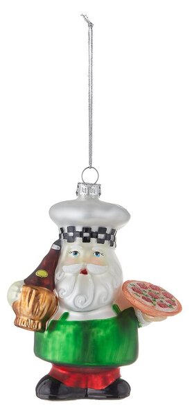 HANG ON üveg karácsonyfadísz , olasz Mikulás