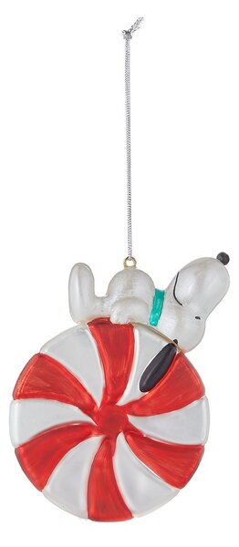 PEANUTS üveg karácsonyfadísz , Snoopy cukorka