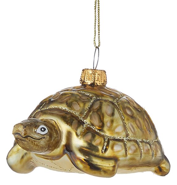 HANG ON üveg karácsonyfadísz , teknősbéka