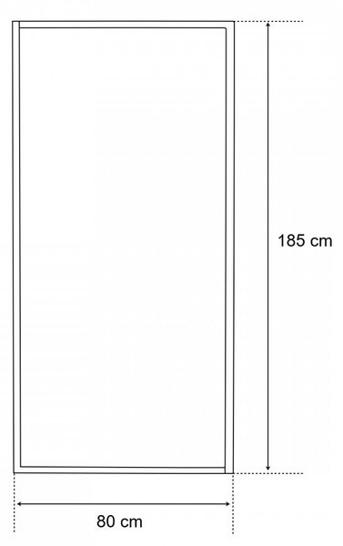 Zuhanyfal 80x185 cm