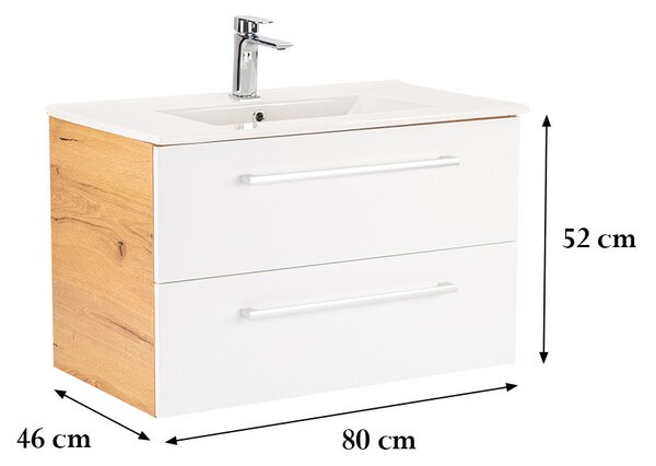 Vario Clam 80 alsó szekrény mosdóval