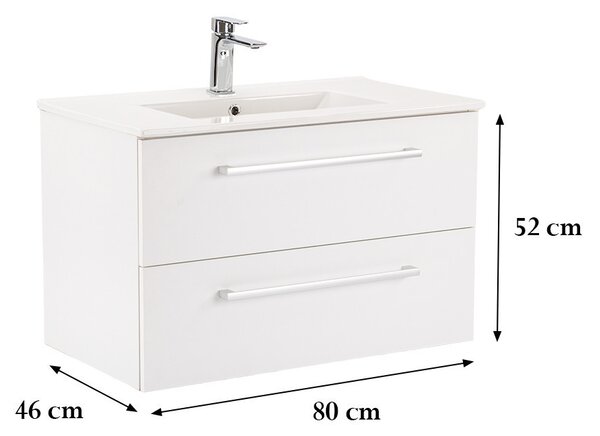Vario Clam 80 alsó szekrény mosdóval