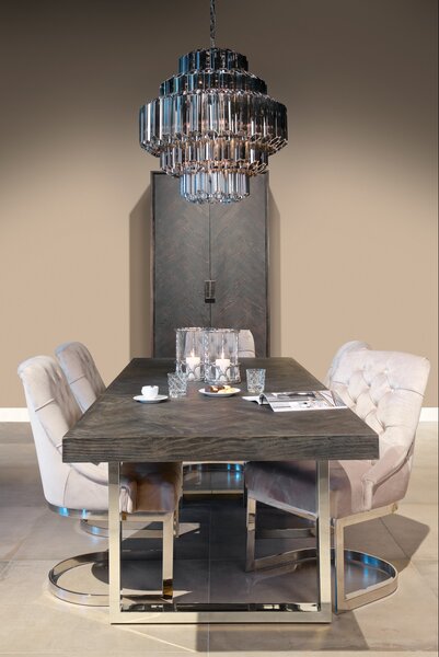 BLACKBONE bővíthető étkezőasztal - 195-265cm - arany/ezüst