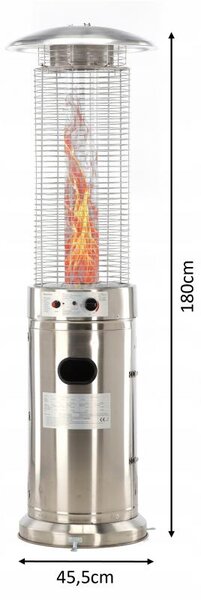 JAKS ROZSDAMENTES ACÉL TERASZFŰTŐ 180CM GAZ6387