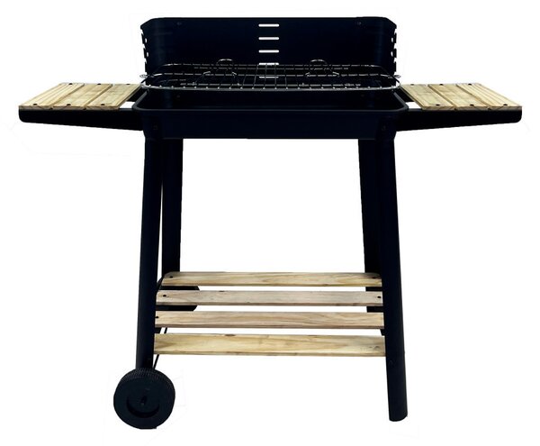 Téglalap alakú görgős faszenes grill