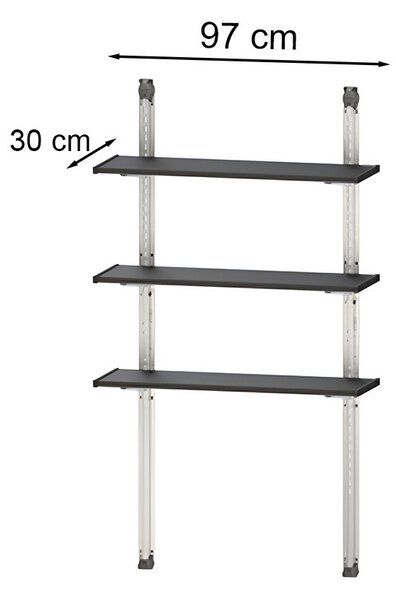 Shelving Kit fém állvány 3 polcos 100 cm