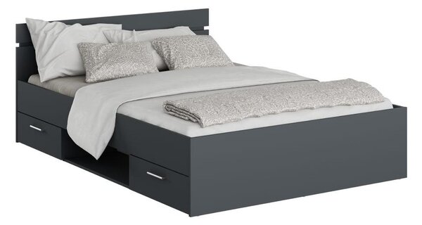 Franciaágy 140 cm Michigin (grafit) (tárolóhellyel)