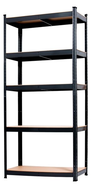 Nagy teherbírású polc 150x70x30 cm 150 kg fekete