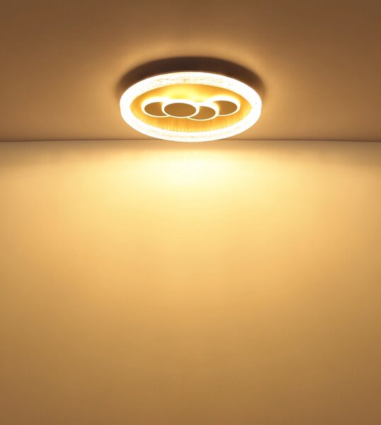 LORAINE LED mennyezeti lámpa, fehér-arany, Ø49,5 cm, 3000K