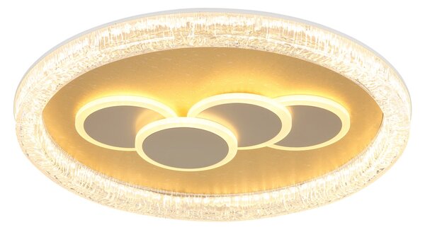 LORAINE LED mennyezeti lámpa, fehér-arany, Ø49,5 cm, 3000K