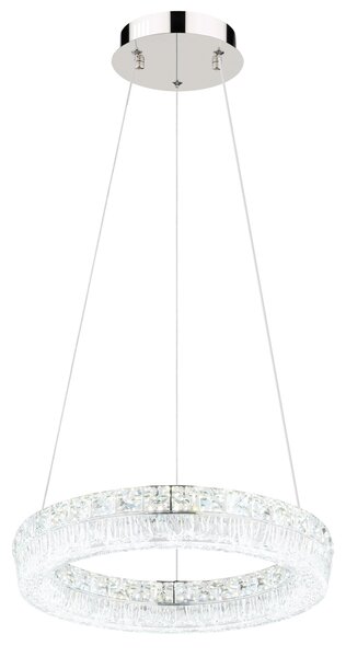 LAUREL LED függőlámpa, króm, Ø40 cm, 2700–6000K